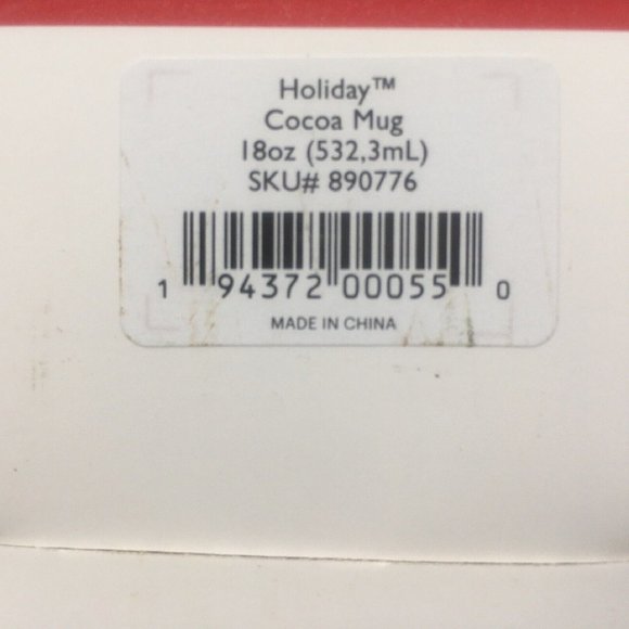 new Boxed Set of 2 Lenox Christmas Holiday Holly Leaves 5-inch Cocoa Mugs #A - Picture 9 of 9